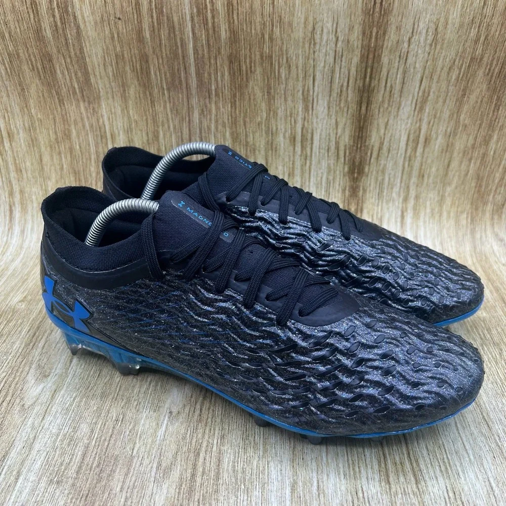 Under Armour Magnetico Elite 5‎ FG Men's Size 8 Soccer Cleats Black Blue NEW